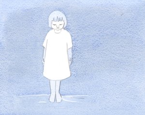 Han viste meg hvordan jeg er som et barn i dåpskåpe, etter sorg og tilgivelse, bot og oppreisning., 2000 (w/c på papir) av Elizabeth Wang