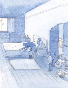 Jeg husker at jeg stjal viljen min og livnærte meg av Kristus for å overleve, for å kunne utføre mine daglige plikter, 2000 (w/c på papir) av Elizabeth Wang