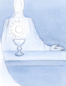 Jeg så Jesus, virkelig til stede på alteret; og jeg så Verten skinne 