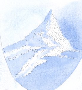 Jeg så et snøskred av "perler", som var som svar på våre bønner. De strømmer ut fra Guds "skattkammer" over en som stoler på ham., 2001 (w/c på papir) av Elizabeth Wang