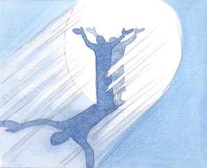 Hvis jeg elsker, totalt, er Jesus helt og holdent min å tilby i bønn, og vi er ett før Faderen, 2000 (w/c på papir) av Elizabeth Wang