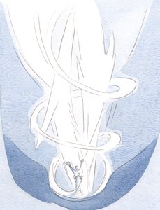 I nattverden beskytter Kristus sjelen ved sin herlighet, 2000 (w/c på papir) av Elizabeth Wang