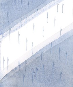 I kveldslyset gjentok hver skapning, svevende på sin rettmessige plass, og i fantastiske bevegelser, den staselige dansen til englene i himmelen, 2000 (w/c på papir) av Elizabeth Wang