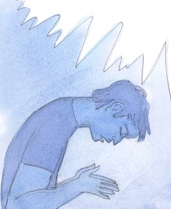 Det er et forferdelig øyeblikk, når en person som dør møter Gud, og innrømmer at han hadde blitt satt på jorden for å elske og tjene Gud, og finne sann glede i ham, 2004 (w/c på papir) av Elizabeth Wang