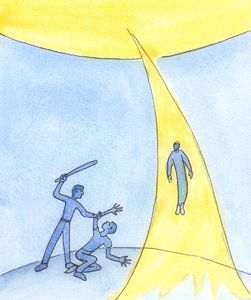 Det er Den Hellige Ånd, Kjærlighetens Ånd, som bærer sjeler til himmelen når vi dør, 2004 (w/c på papir) av Elizabeth Wang