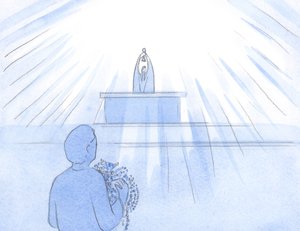 Det virket som om vi bærer armer av perler og rubiner, for Gud Faderen: Jesus er vår takk, lovsang, oppreisning og bønn., 2000 (w/c på papir) av Elizabeth Wang