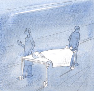Det var et glimt av sann frihet, at man kunne være svak og dårlig kledd, men likevel fornøyd med å akseptere Kristi vilje, 2000 (w/c på papir) av Elizabeth Wang
