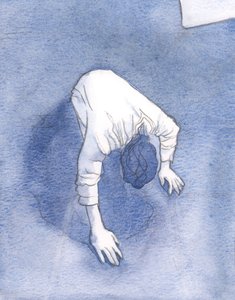 Jesus ba i smerte til sin himmelske Fader i Getsemane hage, 2000 (w/c på papir) av Elizabeth Wang