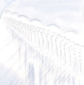 Min glede flyter over når Kristus, i nattverden, forener min sjel med tilbedelsen av engler og hellige, 2000 (w/c på papir) av Elizabeth Wang