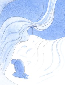 Ingen ond makt kan omgjøre det Kristus gjør ved å ofre sitt hellige offer. En som holder seg til korset har håp, 2001 (w/c på papir) av Elizabeth Wang