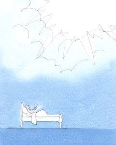 Ingen syk person skal tro at han er «ubrukelig», 2005 (akvarell på papir) av Elizabeth Wang
