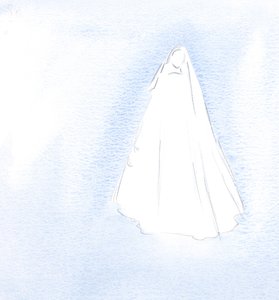 Vår Kjære Frue snakket ikke om bot; hun kjente hele mitt hjertes hemmeligheter, som jeg hadde vist henne for lenge siden., 2001 (w/c på papir) av Elizabeth Wang