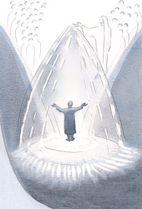 Vår hellige mor Maria sprer nåde som regn, så snart vi ber Gud om hennes hjelp. Gjennom henne blir vi overøst med velsignelser, 2000 (w/c på papir) av Elizabeth Wang