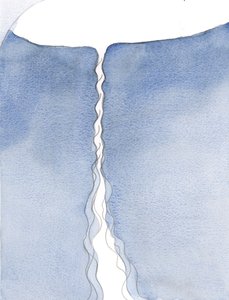 Vår ene bønn-i-Kristus stiger opp så langt som til himmelen; det er som en navlestreng av himmelsk liv og nåde., 2001 (w/c på papir) av Elizabeth Wang