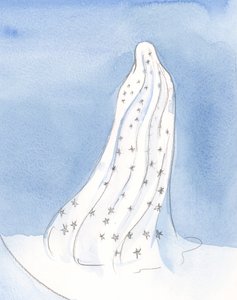 Hun som bare søker å behage Kristus Hennes Herre er en passende brud for Kristus: utvalgt og verdig, 2002 (w/c på papir) av Elizabeth Wang