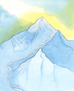 Noen som snakker om Mount Everest er verdt å tro hvis vi vet at han har fulgt den rette veien, 2003 (w/c på papiret) av Elizabeth Wang