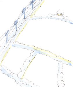 Herren ser mye av vår verden som et dystert landskap, kaldt og nesten livløst, der selv gaven til et levende menneske blir sett på som en plage og hindring for glede., 2003 (w/c på papir) av Elizabeth Wang