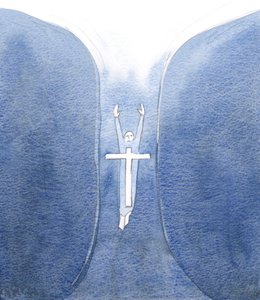 Korsets tegn er en kraftig bønn som kan befri oss fra fristelser og åndelige farer, 2000 (w/c på papir) av Elizabeth Wang