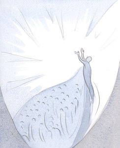 Den som samtykker (ved selvfornektelse) til å sveve til Faderen, forent med Kristus i hans bønn, trekker inn i sjelen alle dens elskede., 2001 (w/c på papir) av Elizabeth Wang