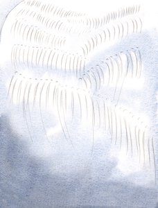 Den som sitter eller kneler for Guds rene ære, imiterer virkelig englenes arbeid og hensikt., 2001 (w/c på papir) av Elizabeth Wang