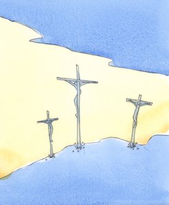 Sannelig, Gud har åpenbart hvordan han er: så kjærlig og ydmyk at han var villig til å la skapningene hans håne og drepe ham, i stedet for å forlate sitt oppdrag om å redde oss fra synd, 2004 (w/c på papir) av Elizabeth Wang