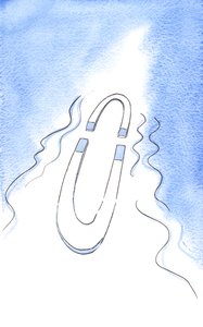 Sannheten tiltrekkes av sannheten som en magnet, 2002 (w/c på papir) av Elizabeth Wang