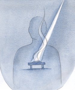 Vi forbereder våre hjerter til å ofre et hellig offer til Gud i bønn, ved å gjøre bot for våre synder, 2000 (w/c på papir) av Elizabeth Wang