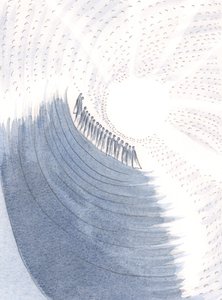Hva folkemengder roper av glede ved Jesu nærvær og roper "Velsignet være han", 2000 (w/c på papir) av Elizabeth Wang