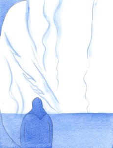 Da Kristus var til stede i det hellige sakramentet, stod helligdommen og min sjel i flammer av guddommelig ild og herlighet, 2002 (w/c på papir) av Elizabeth Wang
