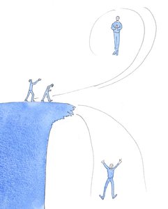 Når vi har dødd, er det for sent å vende seg til Gud, hvis vi har dødd i dødssynd, 2005 (akvarell på papir) av Elizabeth Wang