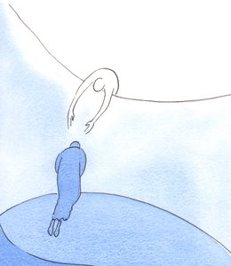 Når en sann Guds venn venter foran ham, må Herren raskt strekke seg ned for å trekke sin venn til sitt hjerte, 2003 (w/c på papir) av Elizabeth Wang