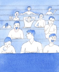 Der respektløshet og dissens ikke blir kontrollert, og et falskt evangelium blir forkynt, er det få kall til prestedømmet eller til det religiøse livet, 2005 (akvarell på papir) av Elizabeth Wang