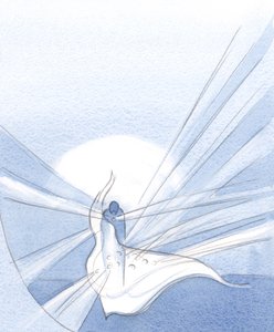 Der synden er tilgitt, skinner nå en nådens diamant ut, vakrere enn om vi ikke hadde syndet og omvendt oss., 2001 (w/c på papir) av Elizabeth Wang