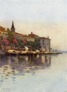 A Grey Morning, Lago Maggiore (farge litho) av Ella Du Cane