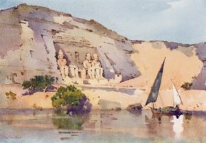 Abu Simbel (farge litho) av Ella Du Cane
