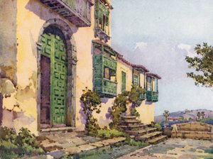 Klosteret Sant Augustin, Icod de los Vinos (farge litho) av Ella Du Cane