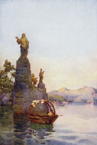 Inngang til Villa Arconati, Comosjøen (farge litho) av Ella Du Cane
