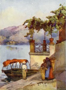 Leaving the Market (farge litho) av Ella Du Cane