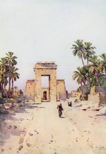 The Gateway of Euergetes, Karnak (farge litho) av Ella Du Cane