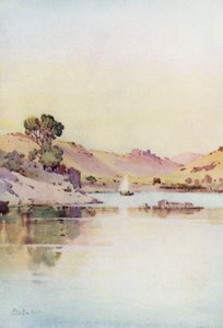 Klosteret St Simon, Assuan (farge litho) av Ella Du Cane