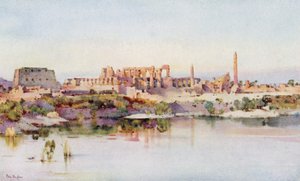 Karnak-tempelet (farge litho) av Ella Du Cane