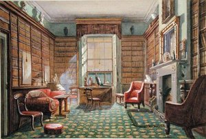 Konsultasjonsrommene i Rodney Street nr. 2, Liverpool, ca. 1830 (akvarell på papir) av Ellen Bickerstaffe