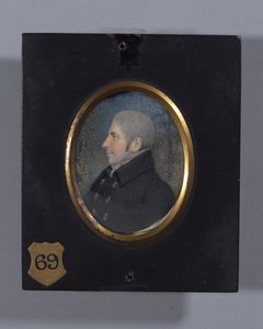 Profilportrett av en ukjent mann (akvarell på elfenben)