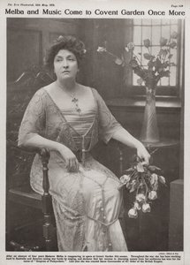 Dame Nellie Melba , australsk operasangerinne (s/hvitt bilde) av Elliott and Fry Photography Studio