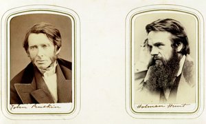 John Ruskin, engelsk kunstner, poet og kritiker, og William Holman Hunt, engelsk kunstner, 1865 av Elliott and Fry