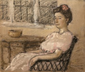 Sittende kvinne i rosa, 1902.