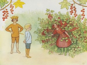 Lasse Liten i hagen 1923 av Elsa Beskow