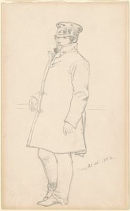 Mann i lue og frakk av Emanuel Gottlieb Leutze