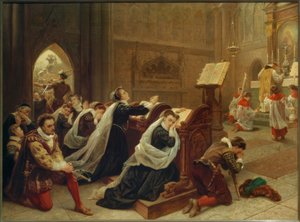 Maria Stuart ... hører den første messen / Gem. Emanuel Leutze av Emanuel Gottlieb Leutze