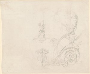 Studier av fontenedekorasjoner av Emanuel Gottlieb Leutze
